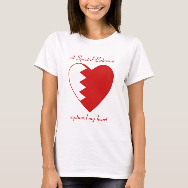 T-shirt d'amoureux de drapeau du Bahrain (Devant)