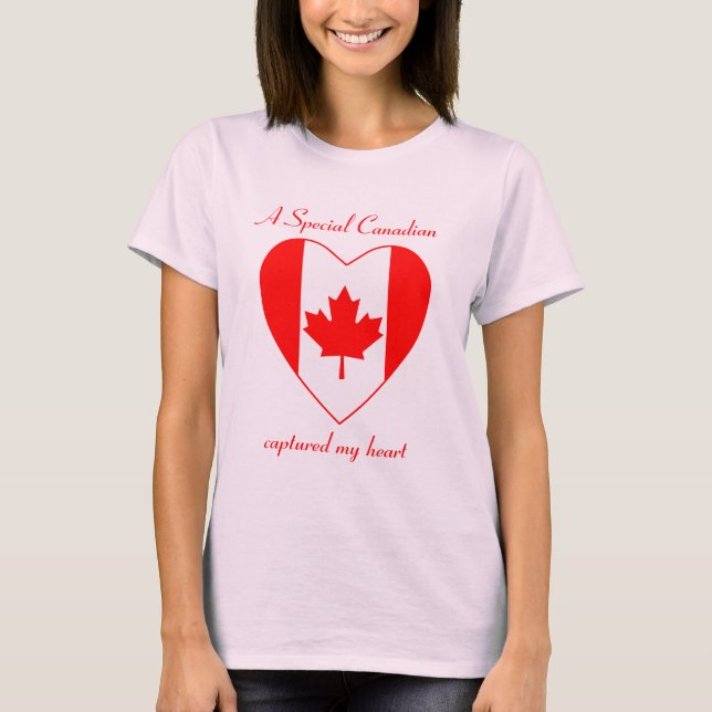 T-shirt d'amoureux de drapeau du Canada (Devant)