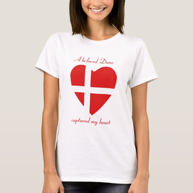 T-shirt d'amoureux de drapeau du Danemark (Devant)