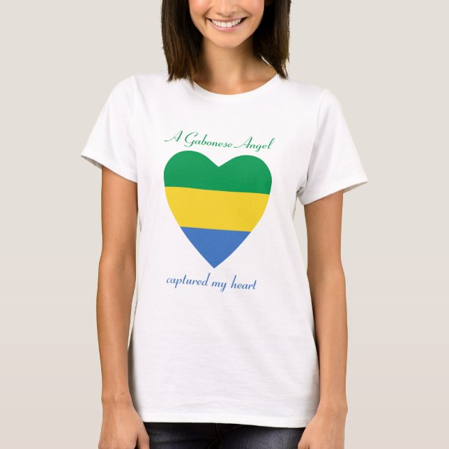 T-shirt d'amoureux de drapeau du Gabon (Devant)
