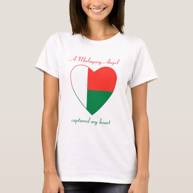 T-shirt d'amoureux de drapeau du Madagascar (Devant)