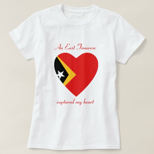 T-shirt d'amoureux de drapeau du Timor oriental (Design devant)