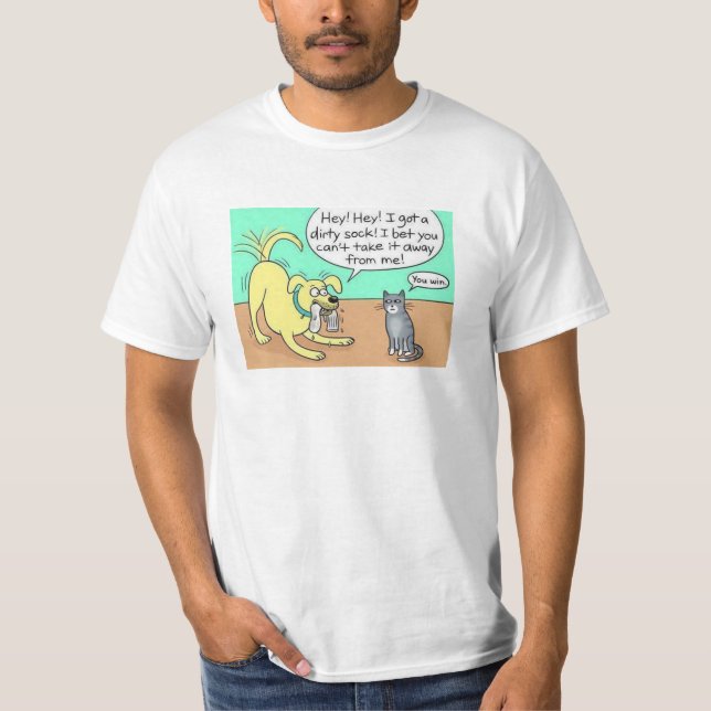 T-shirt d'amoureux des chats d'amoureux des chiens (Devant)