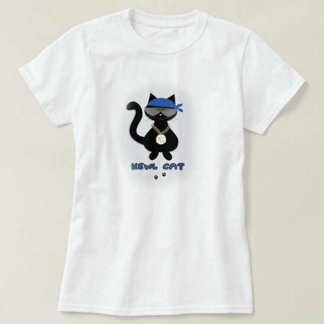 T-shirt d'amoureux des chats de Kewl d'amusement (Design devant)