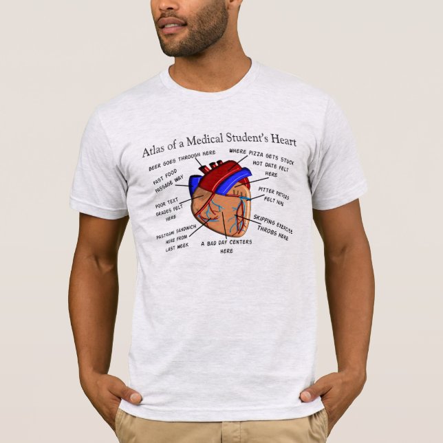 T-shirt d'anatomie de coeur d'étudiant en médecine (Devant)