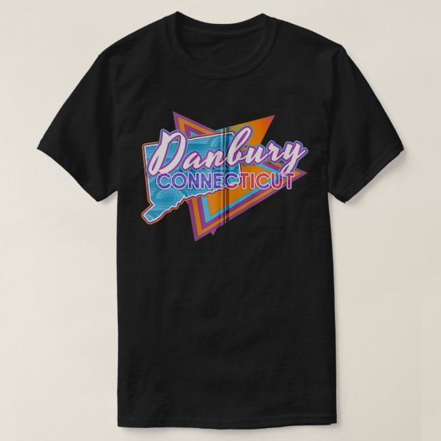 T-shirt Danbury Connecticut Vintage Retro Throwback Zip (Design devant)