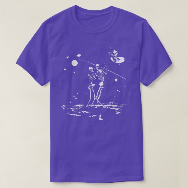 T-shirt Dance of Death Macabre Skeleton Dancing On The Moo (Design devant)