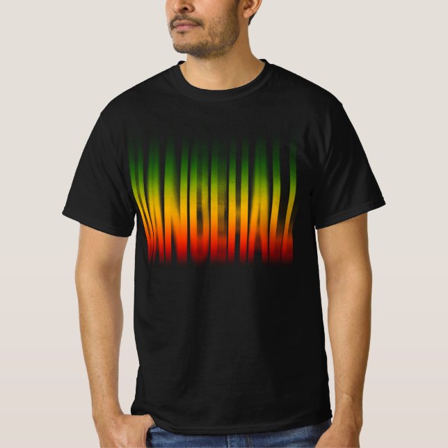 T-shirt Dancehall Flurred Effet Typographie Rasta Reggae (Devant)