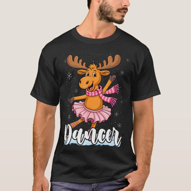 T-shirt Dancer Christmas Dancing Reindeer Cute Deer Dance (Devant)