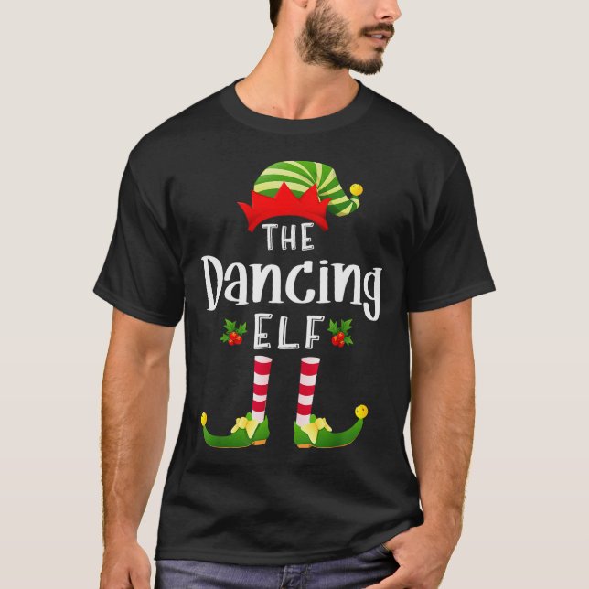 T-shirt Dancing Christmas Elf Matching Pajama X-mas Party  (Devant)