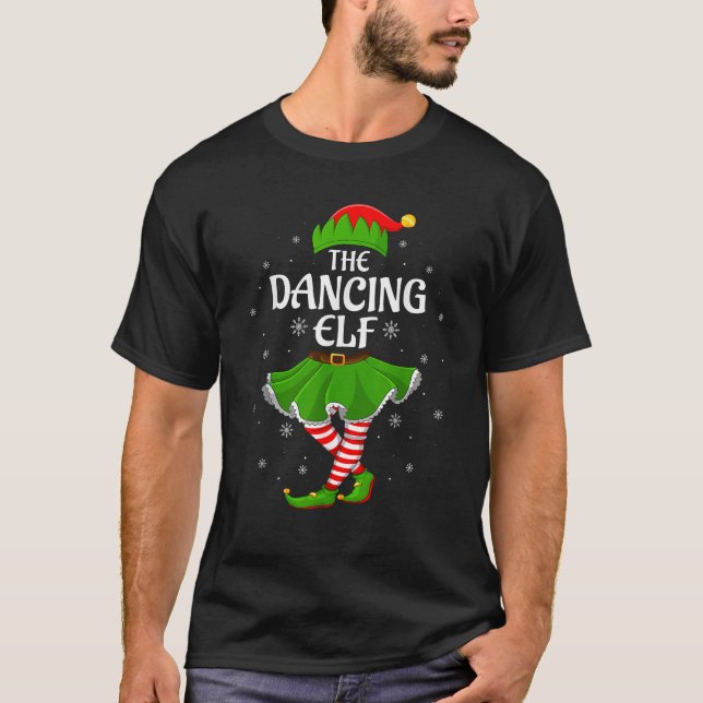 T-shirt Dancing Elf Christmas Family Girls Women Elf Squad (Devant)