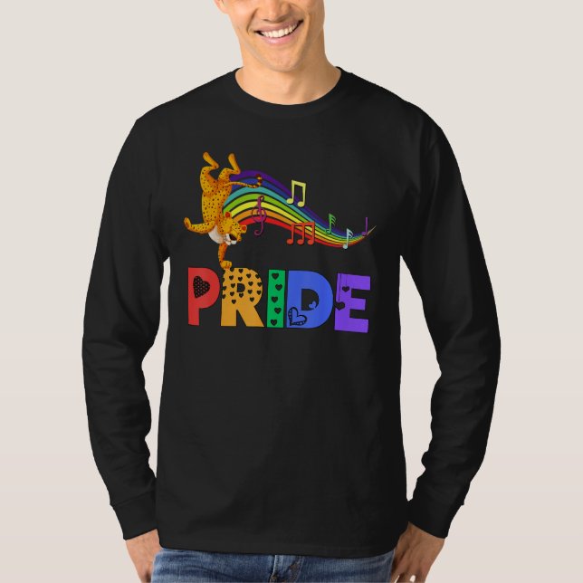 T-shirt Dancing Leopard Pride Dad Rainbow Men Women Girls  (Devant)