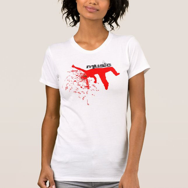T-shirt Dancing Man, Red Silhouette Music Concept Design 2 (Devant)