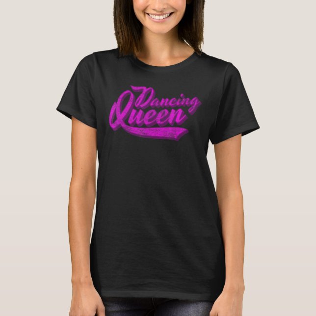 T-shirt Dancing Queen les années 70 Disco Retro Script (Devant)