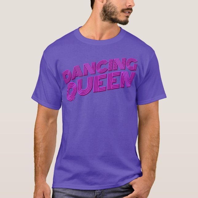 T-shirt Dancing Queen les années 70 Disco Retro Script (Devant)