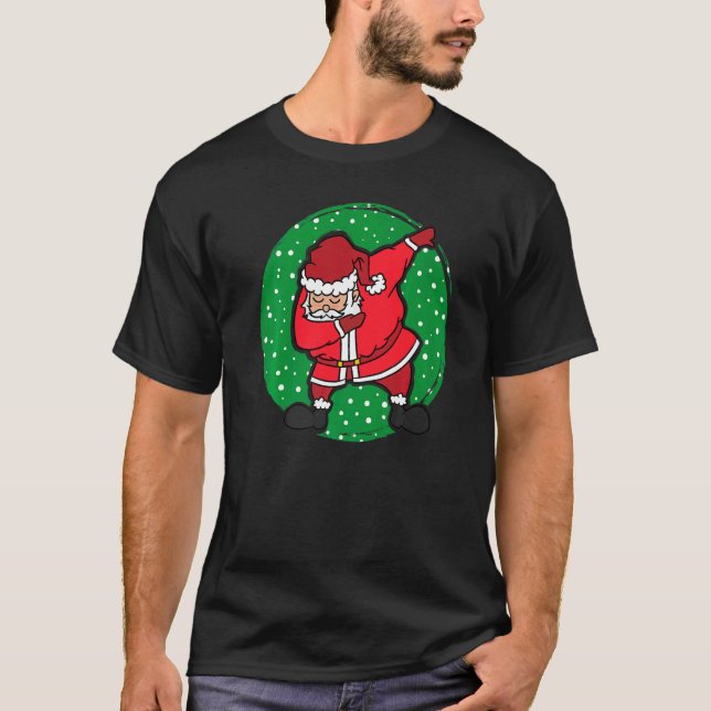 T-shirt Dancing Santa Claus Dab Christmas Eve Xmas (Devant)