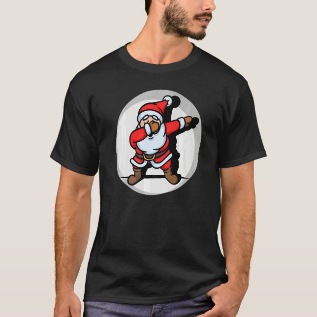 T-shirt Dancing Santa Claus Dab Dabbing Christmas Xmas (Devant)