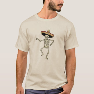 T-shirt Dancing Skeleton avec Sombrero Día de los Muertos