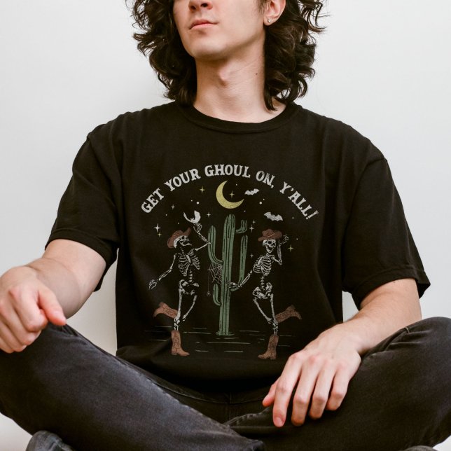 T-shirt Dancing Skeleton Boot Scooter Western Halloween (Créateur téléchargé)