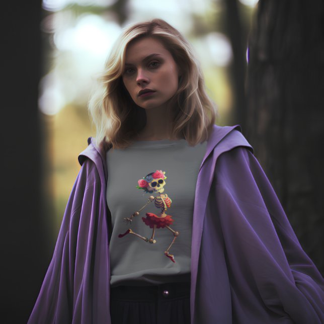 T-shirt Dancing Skeleton Floral Wreath (Créateur téléchargé)