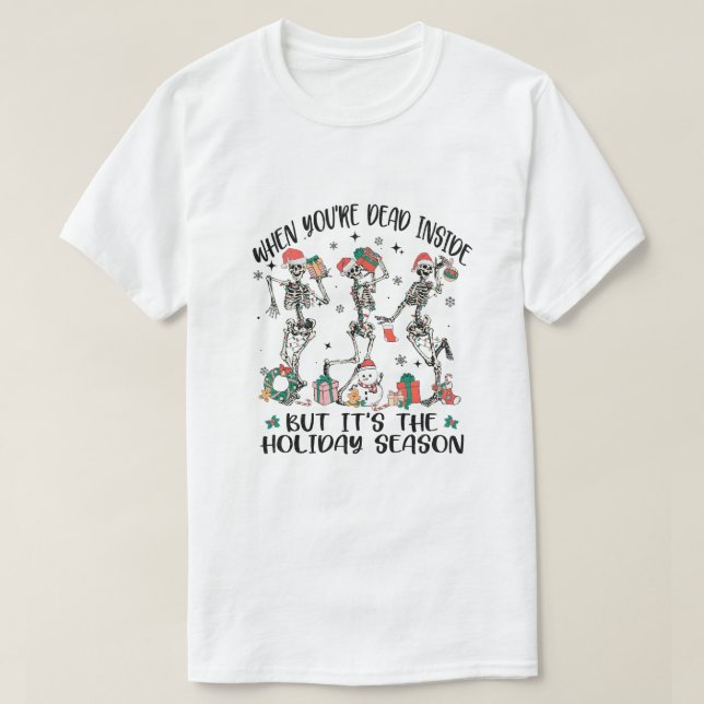 T-shirt Dancing Skeletons Noël. (Design devant)