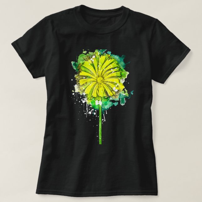 T-shirt Dandelion botaniste de fleur de pandelion aquarell (Design devant)