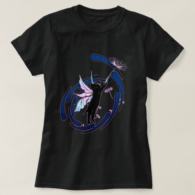 T-shirt Dandelion de chat cosmique (Design devant)
