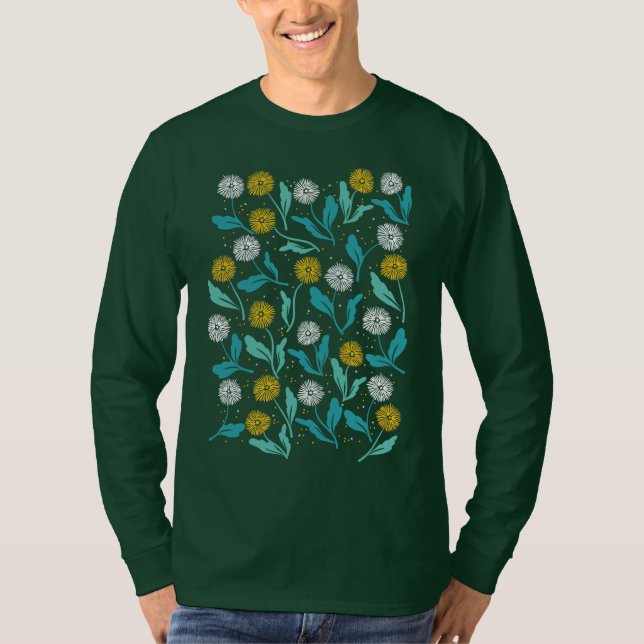 T-shirt Dandelion de printemps Fleurs et design Feuille (Devant)