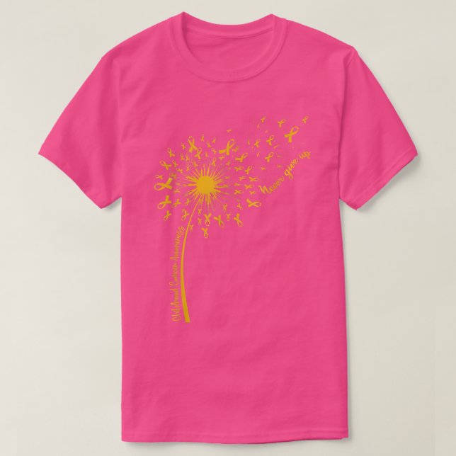 T-shirt Dandelion Gold Ribbon Sensibilisation au cancer ch (Design devant)