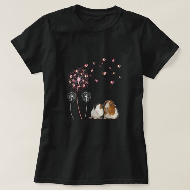 T-shirt Dandelion Guinée porc mignonne Guinée porc Floral  (Design devant)