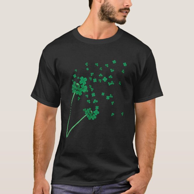 T-shirt Dandelion Shamrock Clover Leaf St Patrick Irish R (Devant)