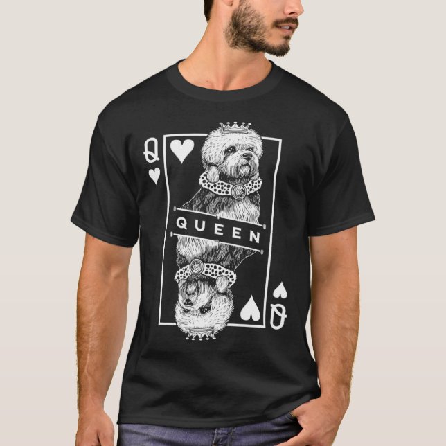 T-shirt Dandie Dinmont Terrier Queen Of Hearts  Dog (Devant)