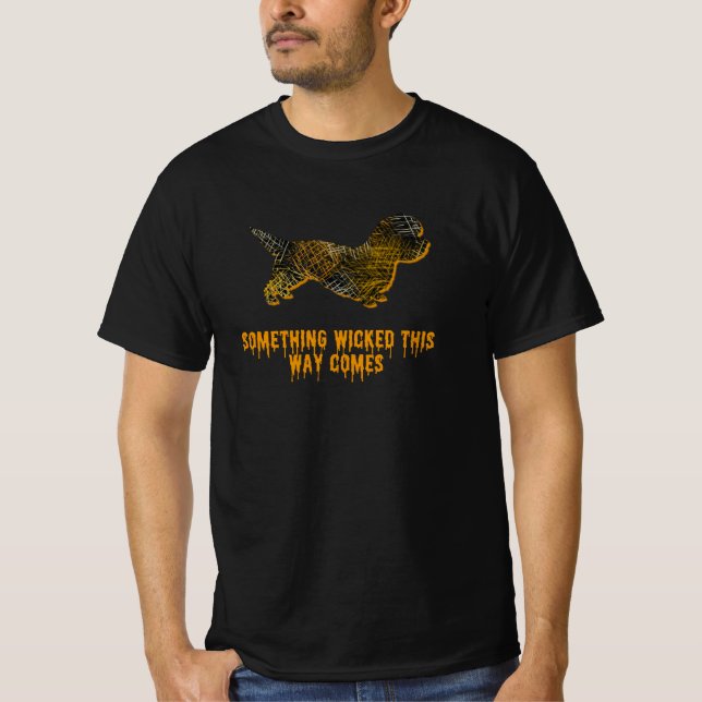 T-shirt Dandie Dinmont TerrierDog Silhouette Fun Halloween (Devant)