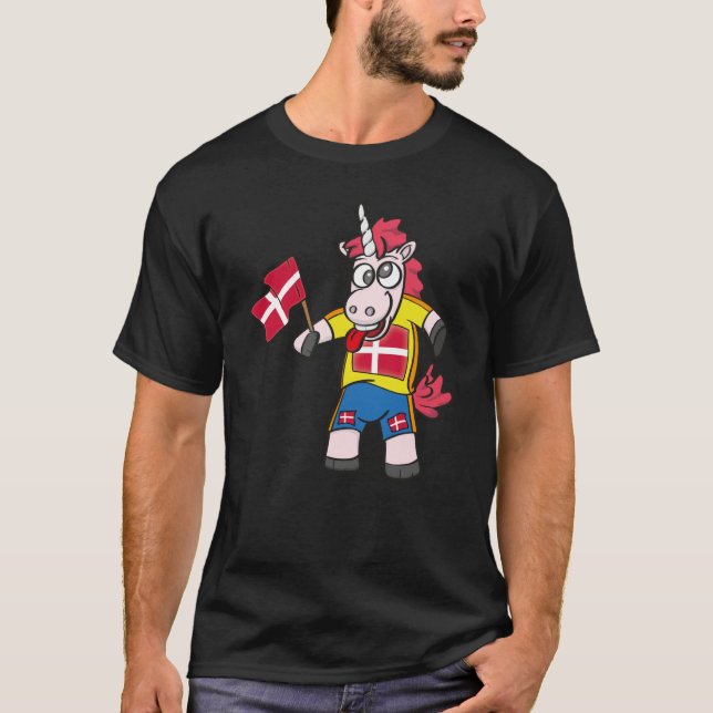 T-shirt Danemark Crazy Unicorn (Devant)