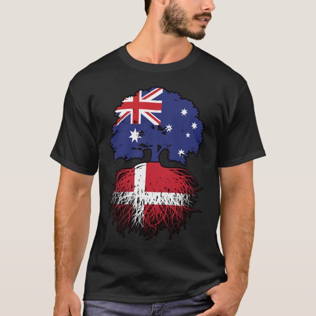 T-shirt Danemark Danemark Australie Australie racine d'arb (Devant)