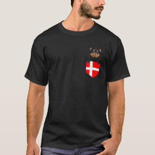 T-shirt Danemark Drapeau Chihuahua Noir Chien À Poche