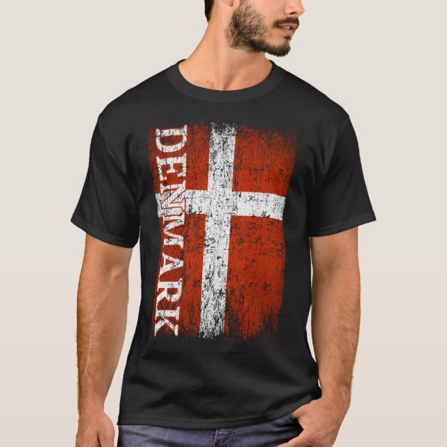T-shirt Danemark Drapeau Drapeau Cadeaux Hommes Enfants Da (Devant)
