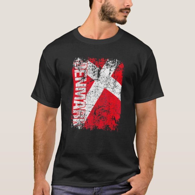 T-shirt Danemark Drapeau Hommes Drapeau Drapeau Drapeau Dr (Devant)