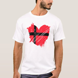 T-shirt Danemark Drapeau I Love Danemark Il Est Dans Mon A