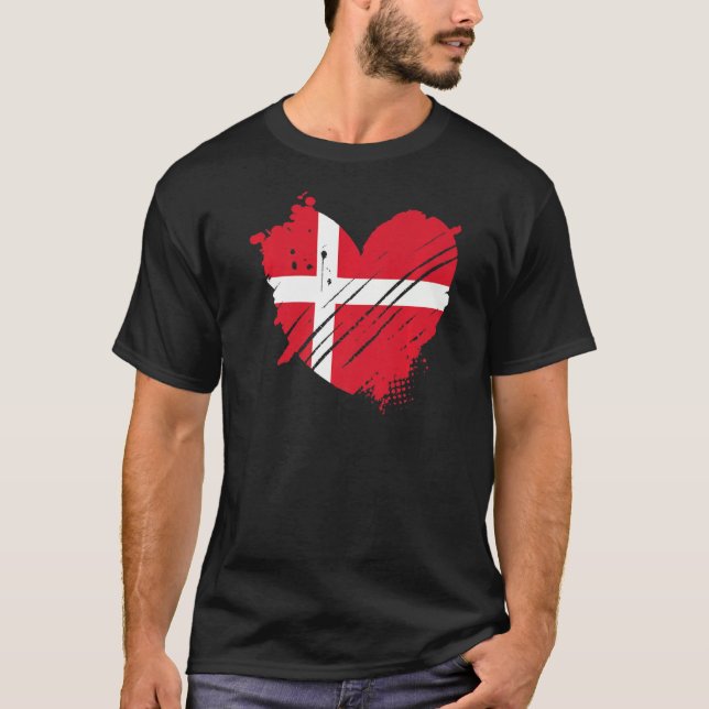 T-shirt Danemark Drapeau J'aime Danemark C'est dans mon AD (Devant)