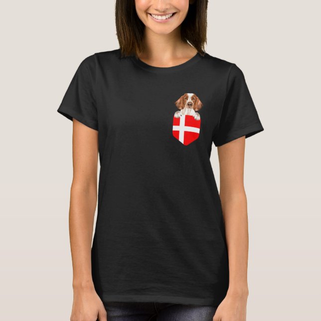 T-shirt Danemark Drapeau Welsh Springer Spaniel Chien En P (Devant)