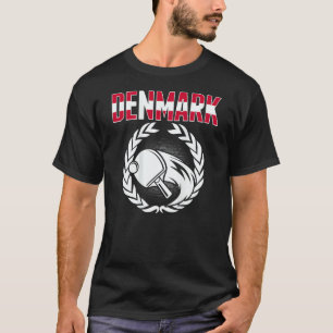 T-shirt Danemark Ping Pong Fiers Supporters de Tennis de