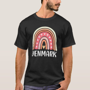 T-shirt Danemark Pour Femmes Coeurs Arc En Ciel