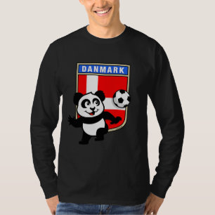 T-shirt Danemark Soccer Panda (chemises noires)