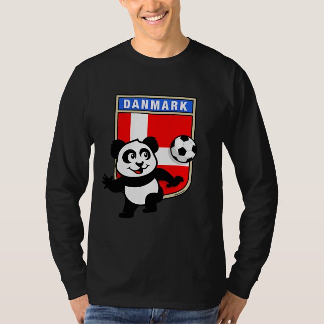T-shirt Danemark Soccer Panda (chemises noires) (Devant)