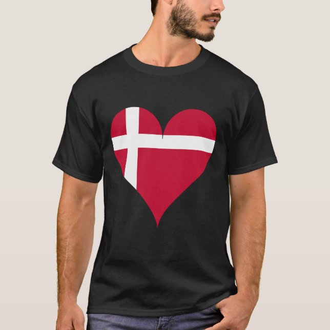 T-shirt DANEMARK Spécial Personnalisable Black Tourist (Devant)