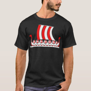 T-shirt Danemark Viking Ship Cadeau Drapeau Danois Dragon 