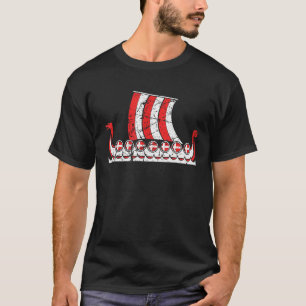 T-shirt Danemark vintage Viking Ship Danois Drapeau Dragon