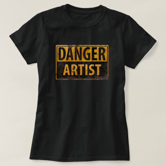 T-shirt DANGER ARTISTE Distressed Métal Rouille (Design devant)