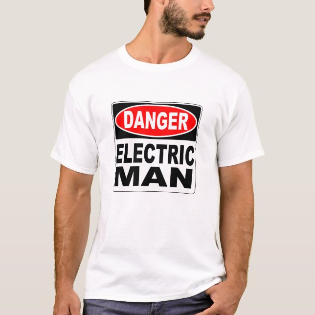 T-shirt Danger d'homme électrique (Devant)